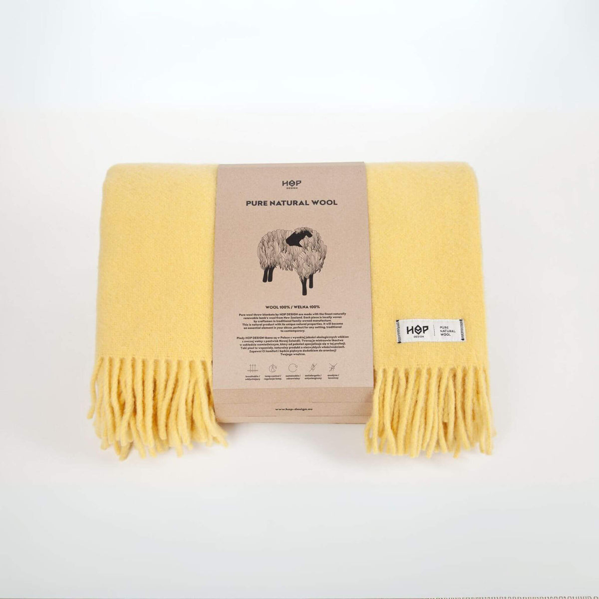 Koc YETI żółty pastelowy – Hop Design, aranżacja