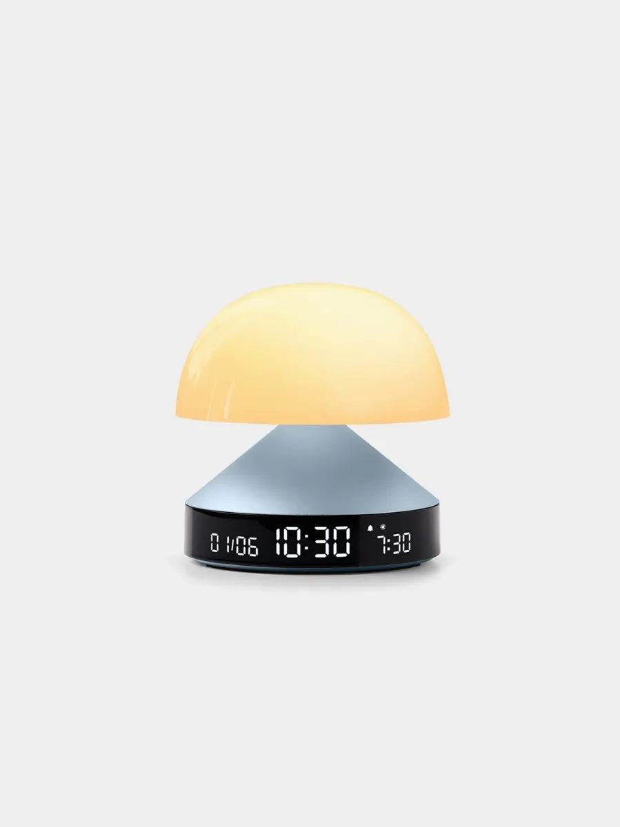 Lampa-budzik Mina Sunrise od Lexon – światło, które budzi i usypia