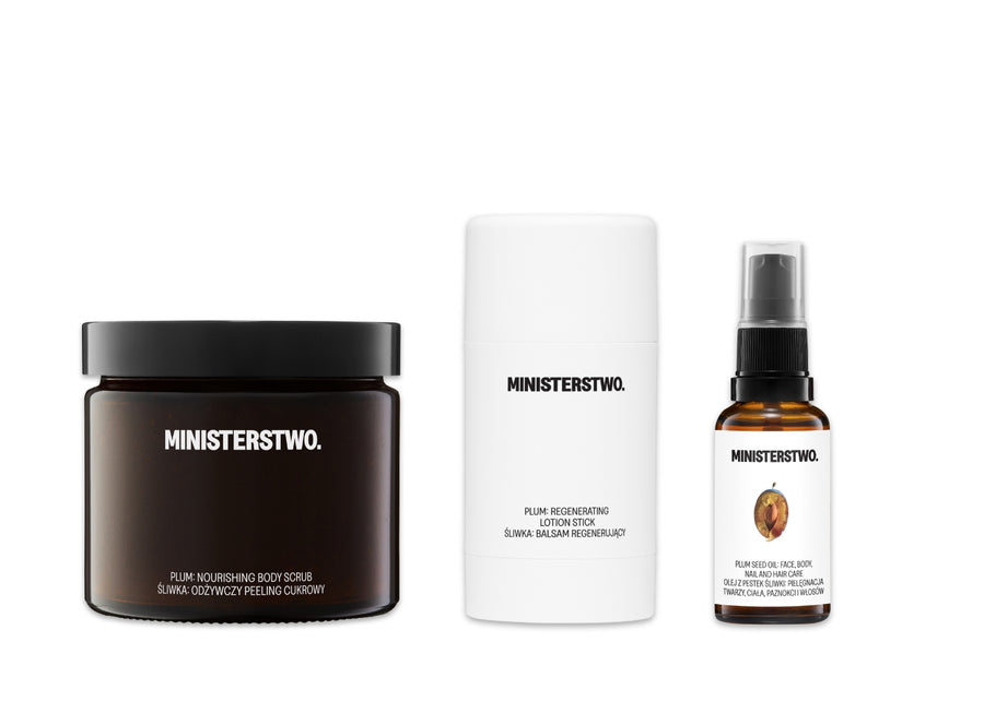 Zestaw śliwka: peeling, balsam i olejek | Pielęgnacja ciała